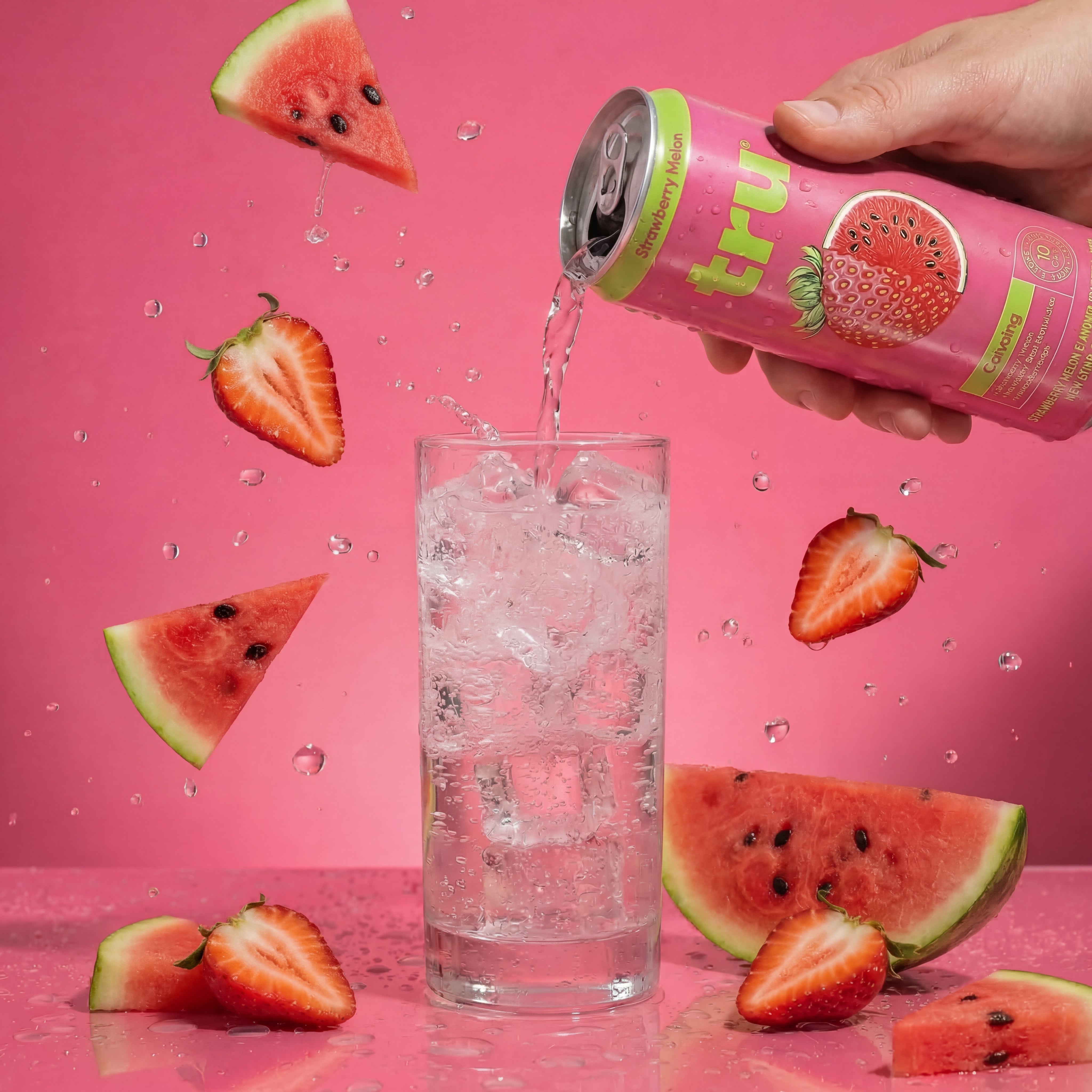 Strawberry Melon Magnesium Sparkling Water, 12-Pack | Tru